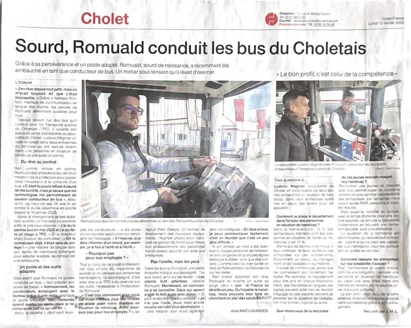 Article Ouest France - 13 février 2023